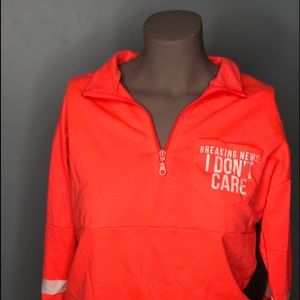 Neon “Breaking News I Don’t Care” Quarter Zip
